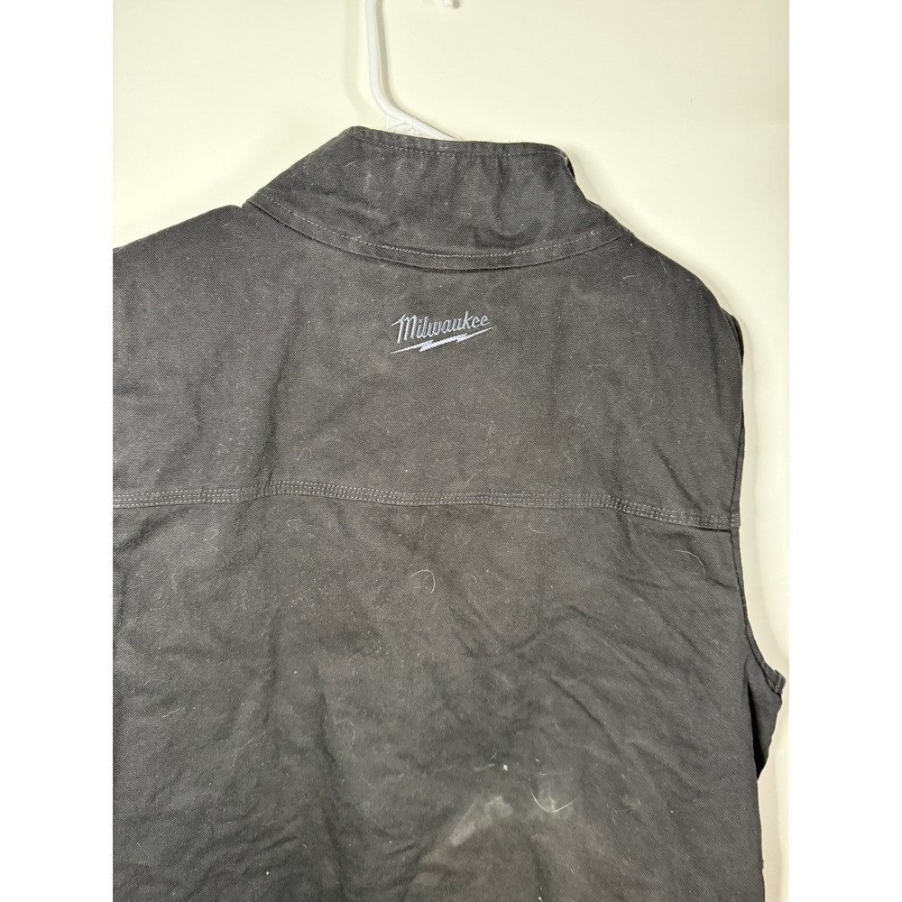 Milwaukee Workwear Black Sherpa Lined Canvas Vest Men's Size XL Full Zip Pockets - Picture 6 of 10